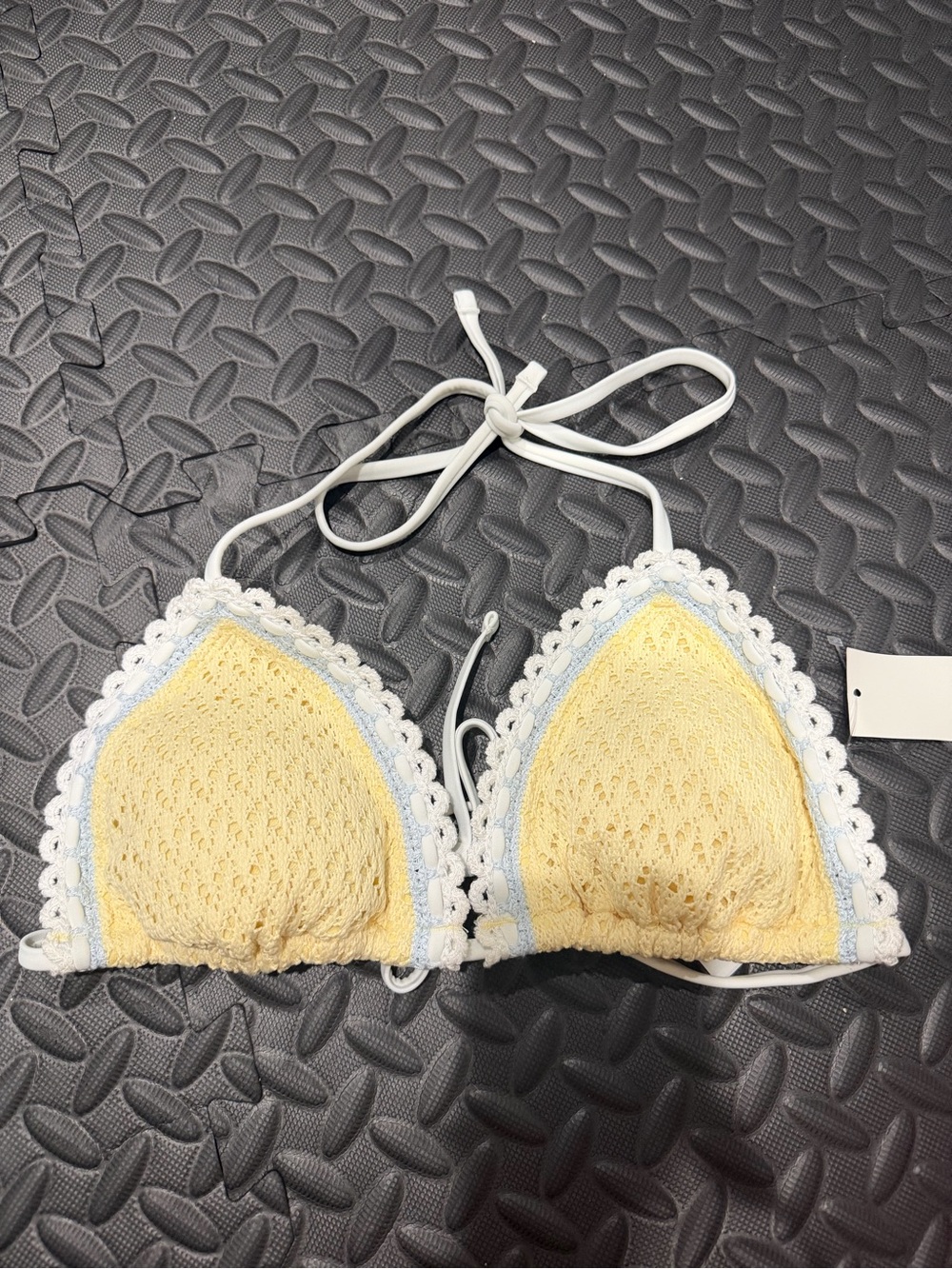 Hollister yellow lace bikini top